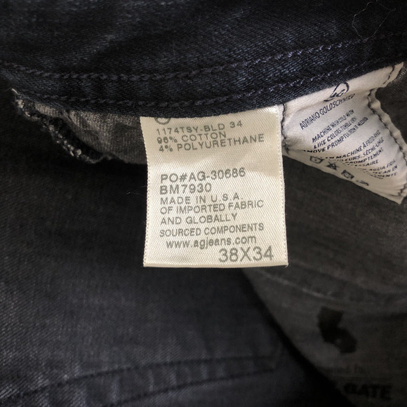 AG Adriano Goldschmied The Graduate Jeans Sz 38x34 Dark‎ Wash Tailored Leg USA - Picture 5 of 11